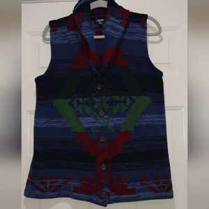 Chaps Aztec Knit Vest Size 1X